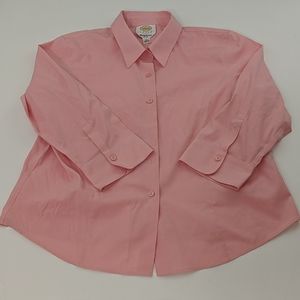 Talbot's petites button down blouse pink size 16